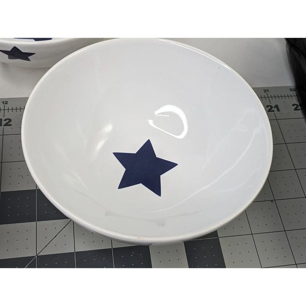 IKEA Blue Star White Bowl Lot of 4 155 41